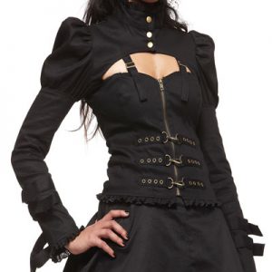 Bustier chaqueta estilo steampunk con adornos en bronce