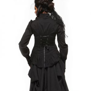 Camisa de mujer tipo corset steampunk en negro