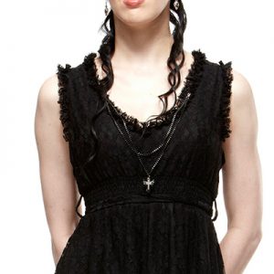 Vestido de encaje negro estilo steampunk