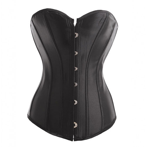 Foto de un corset negro de satén