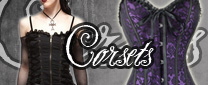 Comprar corsets baratos online estilo gótico, victoriano en colores negro, blancos y rojos para reducir cintura