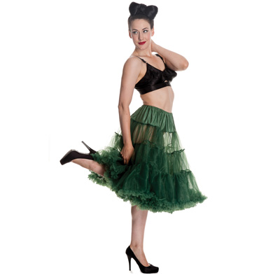 Pin up pettitcoat - Cancan rockabilly en verde botella
