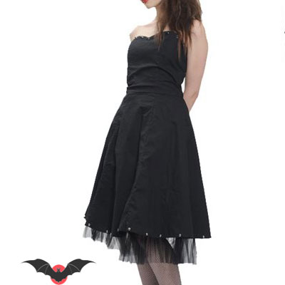 Romantic Doll - Vestido gotico negro con remaches