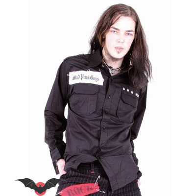 Poison - Camisa gothic rock con parche en negro